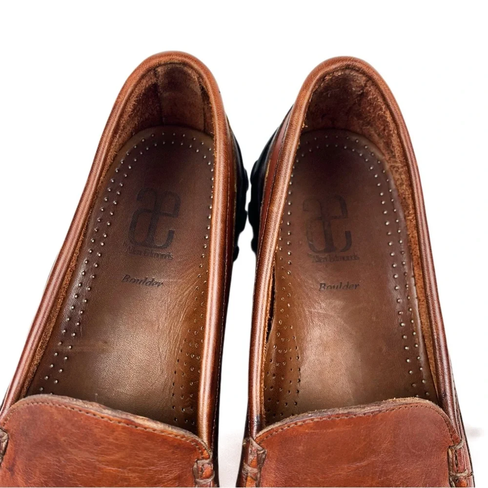 Allen Edmonds Mens Mocha Brown Leather “Boulder” Moccasin Loafer Size 9.5